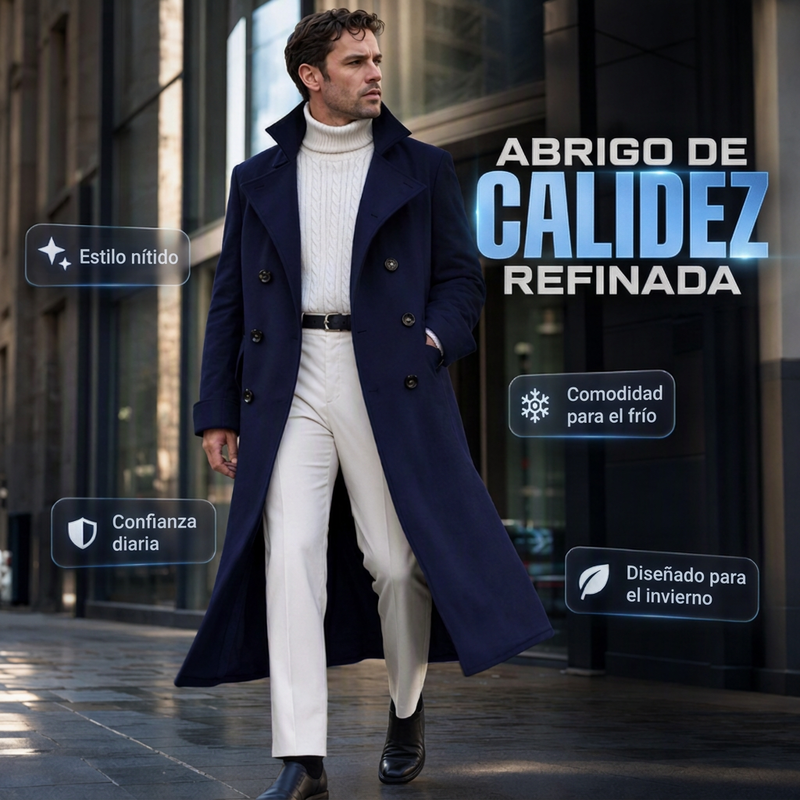 Abrigo Largo de Paño para Hombre Cruzado