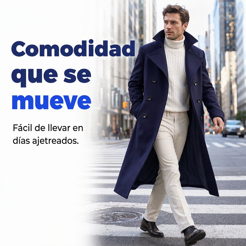 Abrigo Largo de Paño para Hombre Cruzado