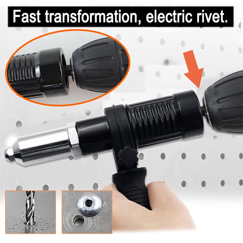 Adaptador Remachador para Taladro con 4 Boquillas