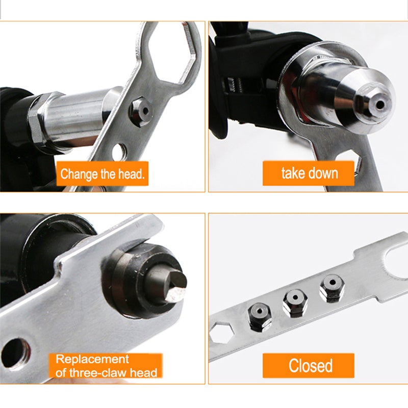 Adaptador Remachador para Taladro con 4 Boquillas