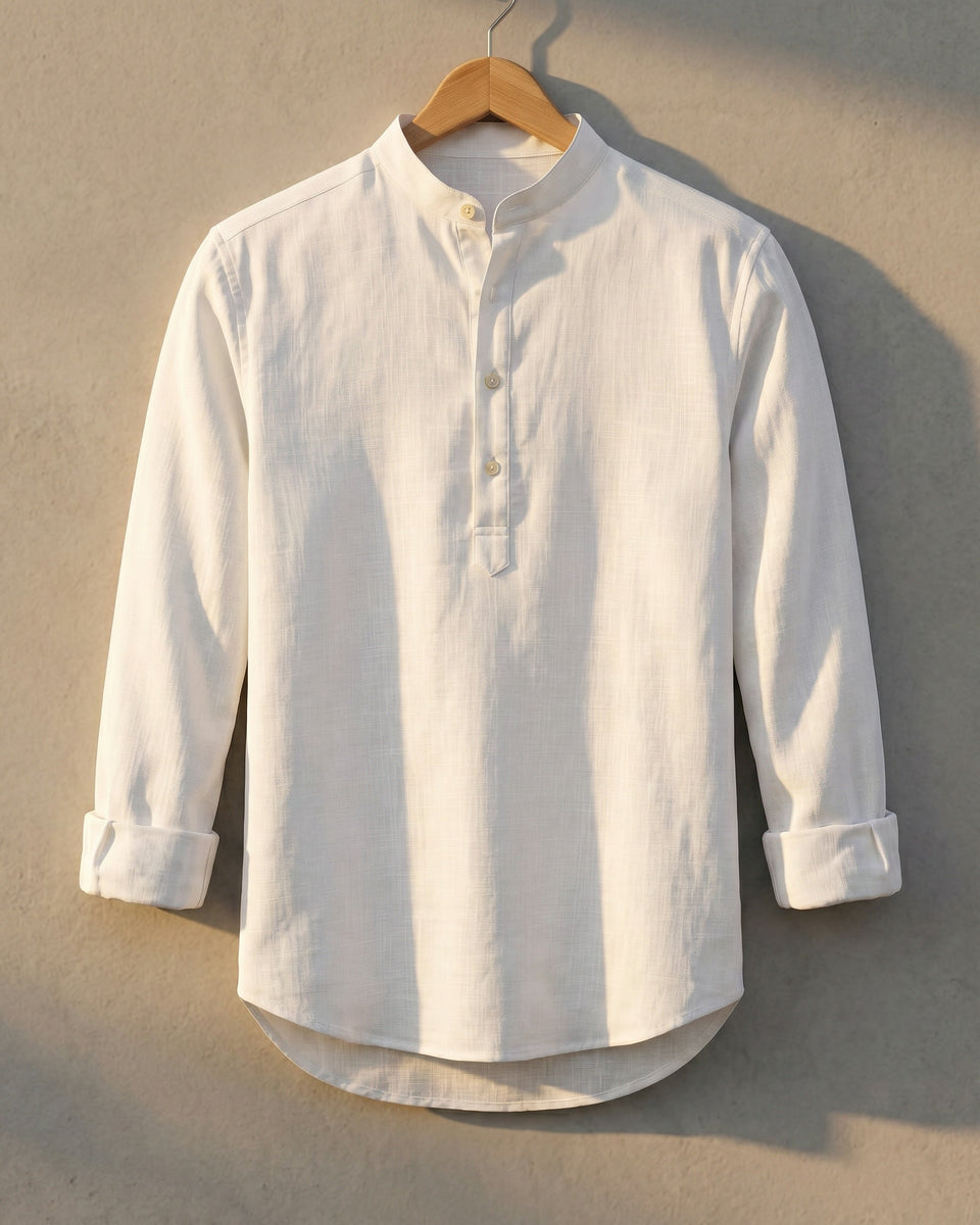 Amedeo Camisa de Algodón y Lino