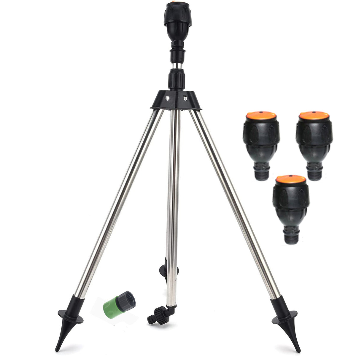 Aspersor de Trípode Telescópico de Acero Inoxidable 360°
