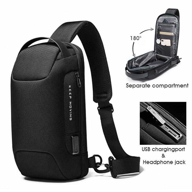 Bandolera Antirrobo para Hombre con Candado y Puerto USB