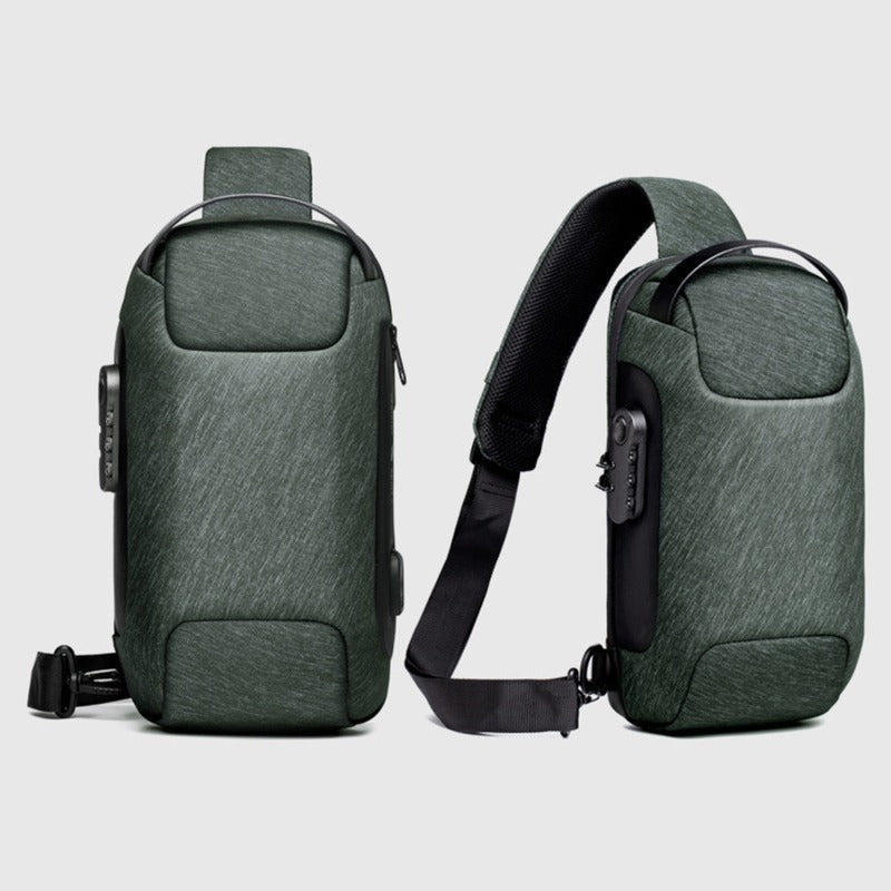 Bandolera Antirrobo para Hombre con Candado y Puerto USB