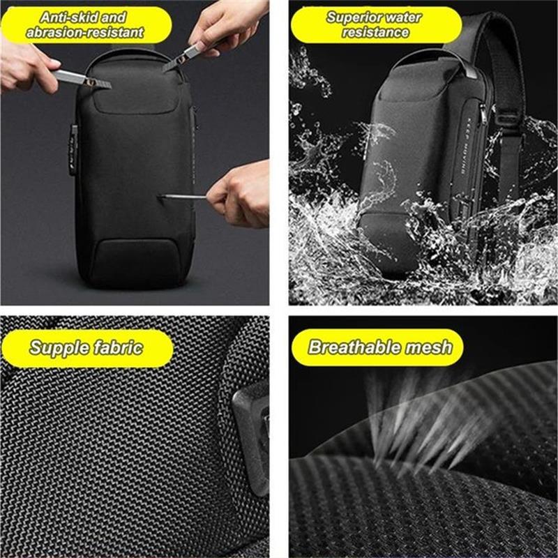 Bandolera Antirrobo para Hombre con Puerto USB y Candado