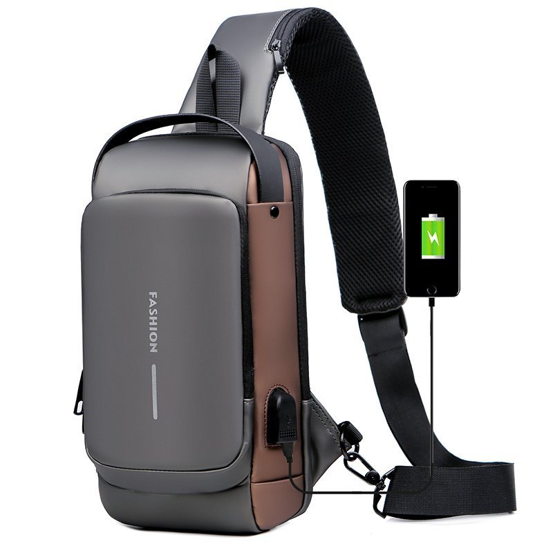 Bandolera Antirrobo para Hombre con Puerto USB y Candado