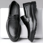 Biagio Penny Perforated Leather Loafers