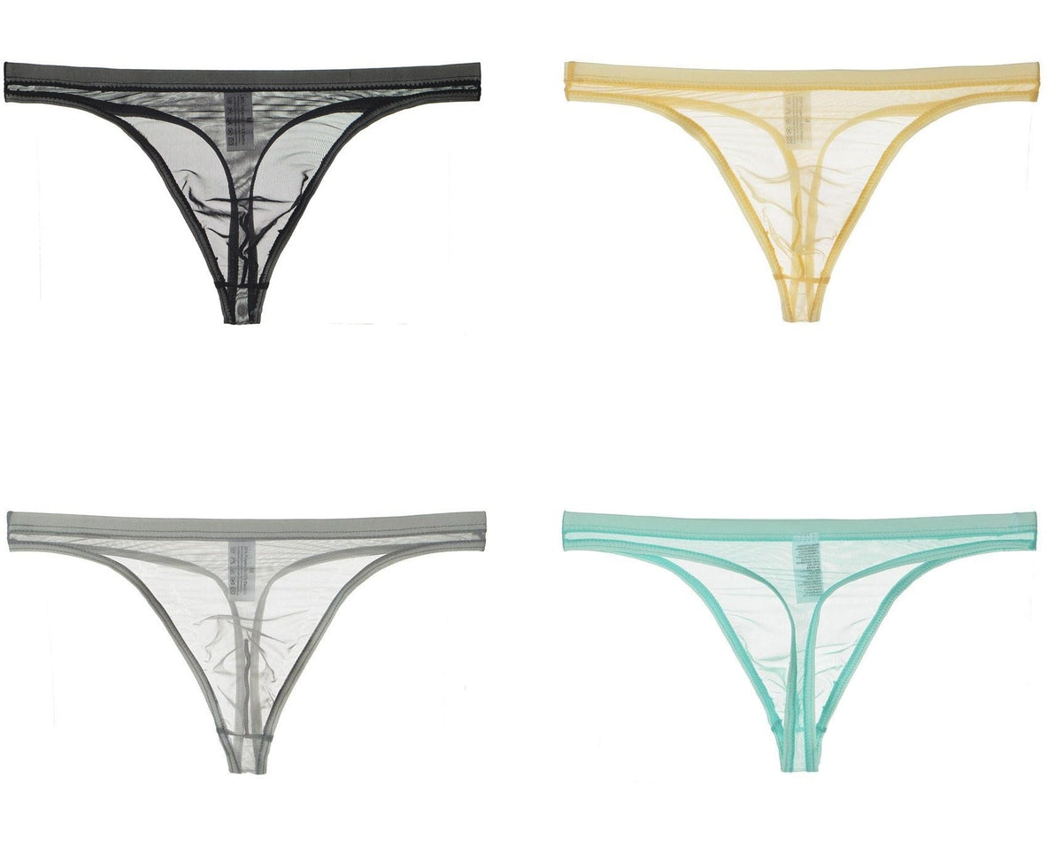 Bikini de Malla de Seda para Hombre Semitransparente