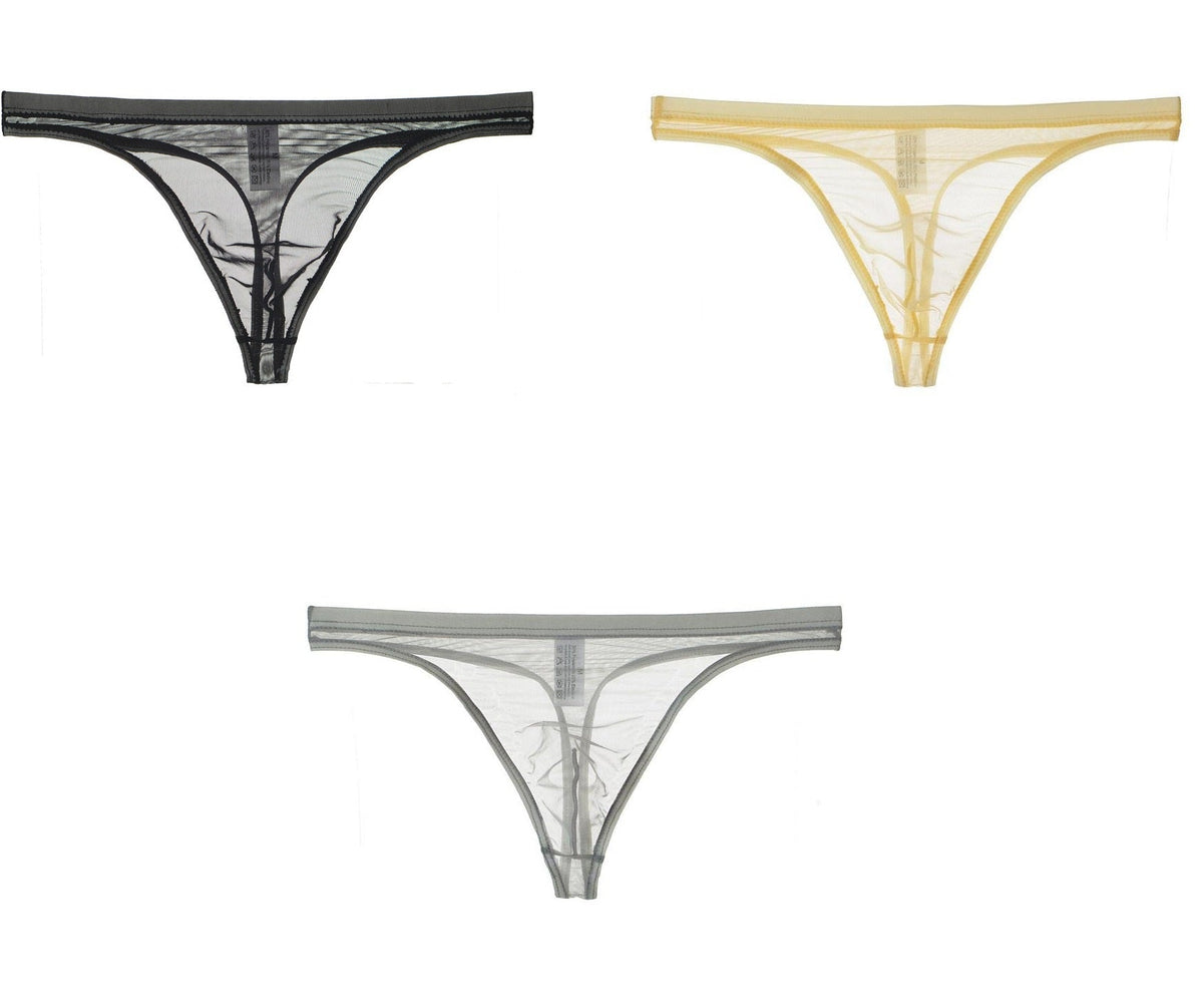 Bikini de Malla de Seda para Hombre Semitransparente