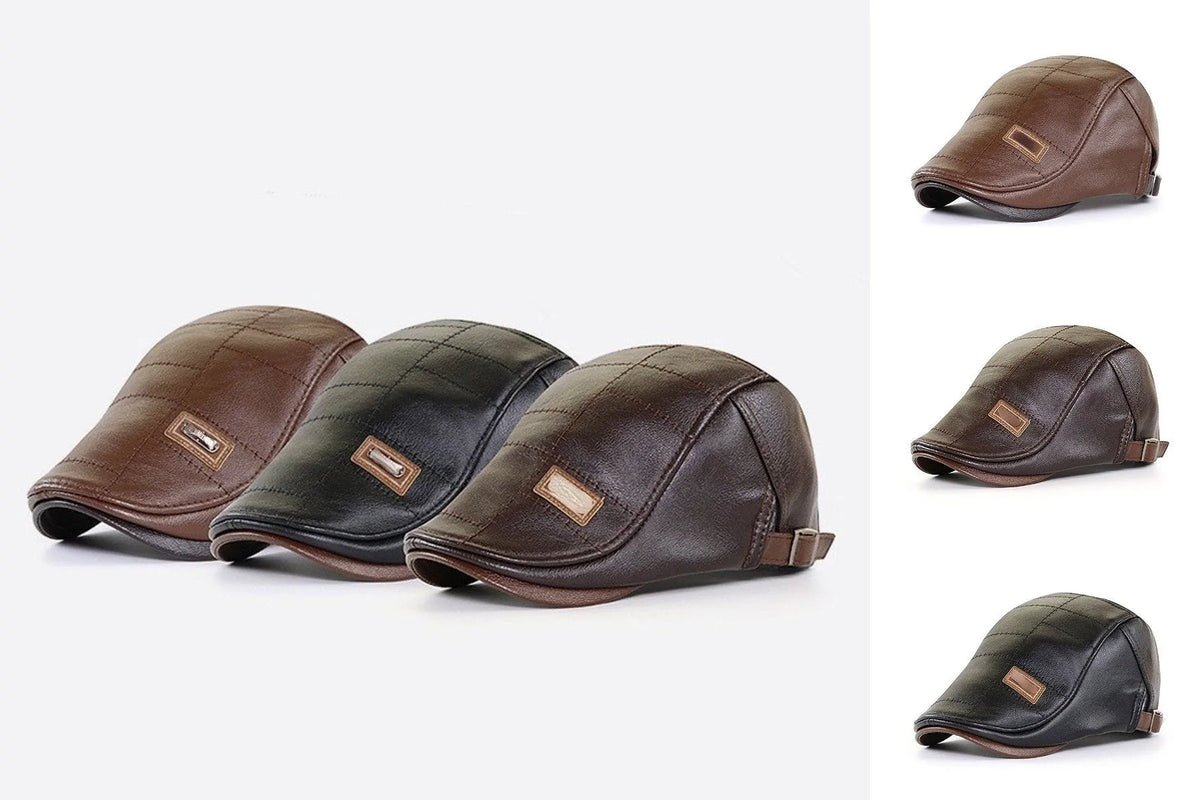 Boina de Cuero para Hombre Estilo Vintage