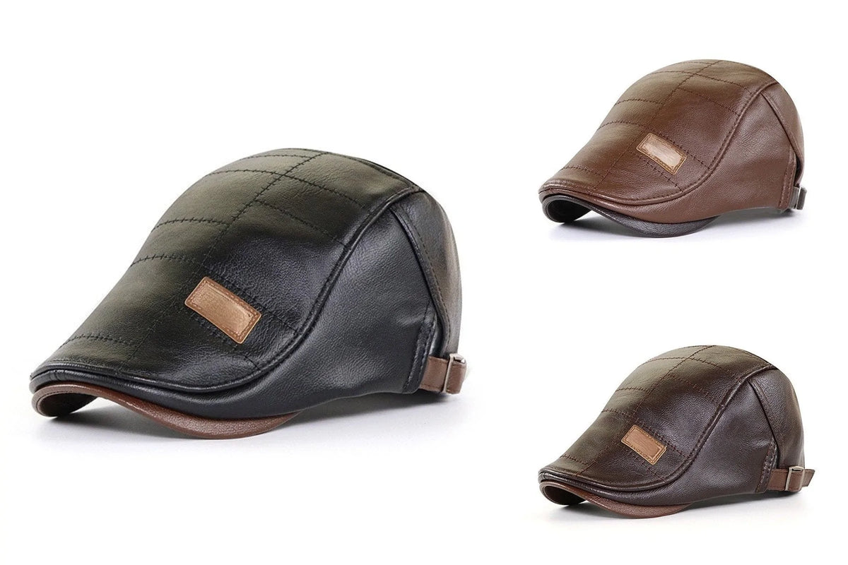 Boina de Cuero para Hombre Estilo Vintage