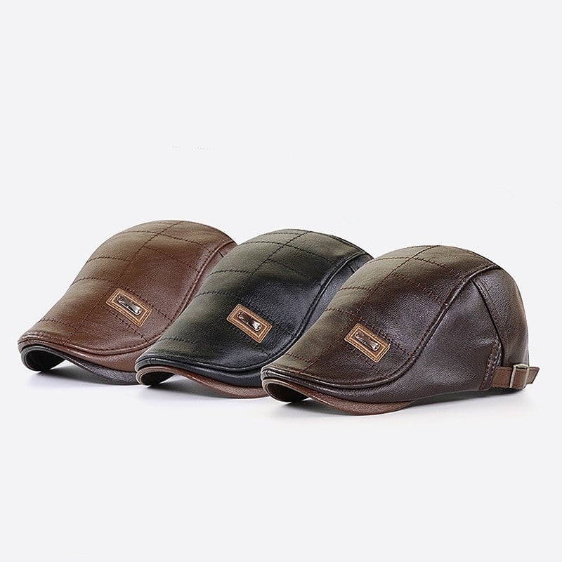Boina de Cuero para Hombre Estilo Vintage