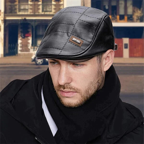 Boina de Cuero para Hombre Estilo Vintage