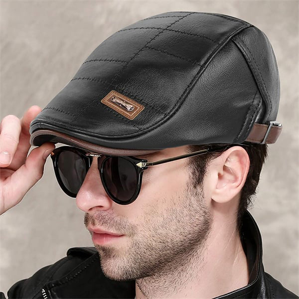 Boina de Cuero para Hombre Estilo Vintage