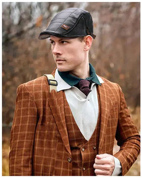 Boina de Cuero para Hombre Estilo Vintage