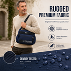 Bolso Mensajero para Hombre Resistente al Agua Multibolsillos