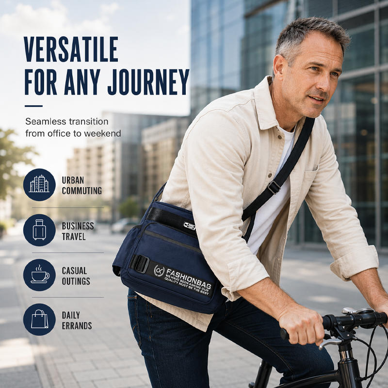 Bolso Mensajero para Hombre Resistente al Agua Multibolsillos