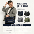 Bolso Mensajero para Hombre Resistente al Agua Multibolsillos