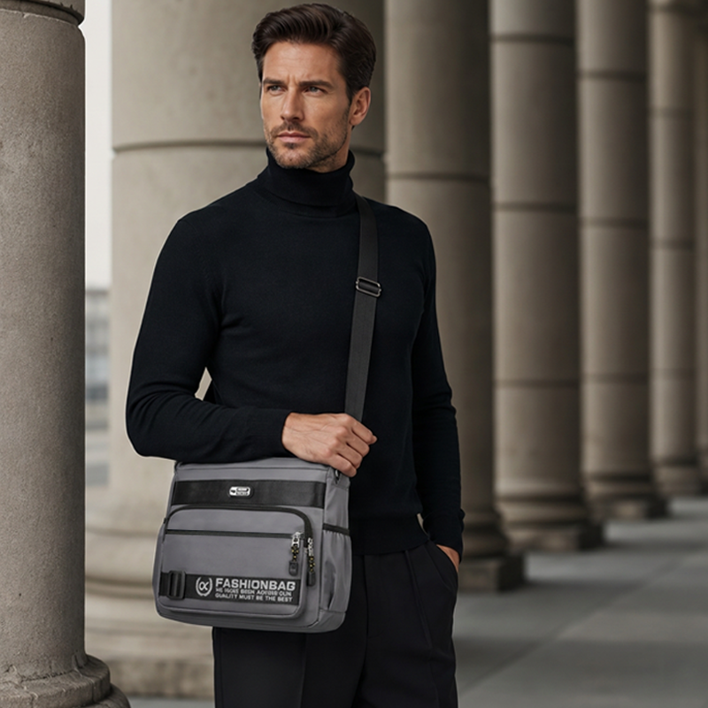 Bolso Mensajero para Hombre Resistente al Agua Multibolsillos