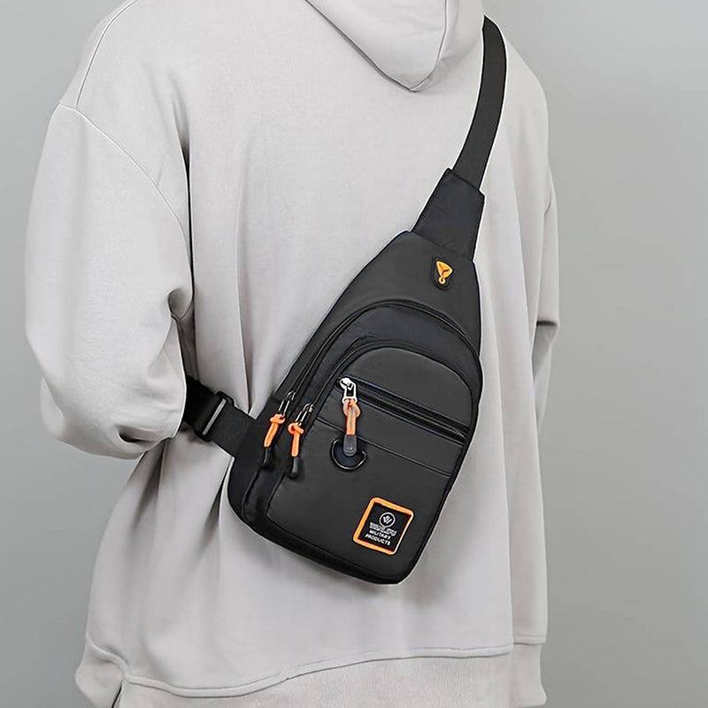 Bolso de Pecho para Hombre Impermeable con Salida para Audífonos
