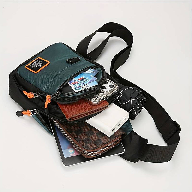 Bolso de Pecho para Hombre Impermeable con Salida para Audífonos