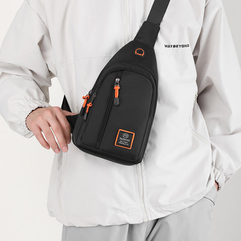 Bolso de Pecho para Hombre Impermeable con Salida para Audífonos
