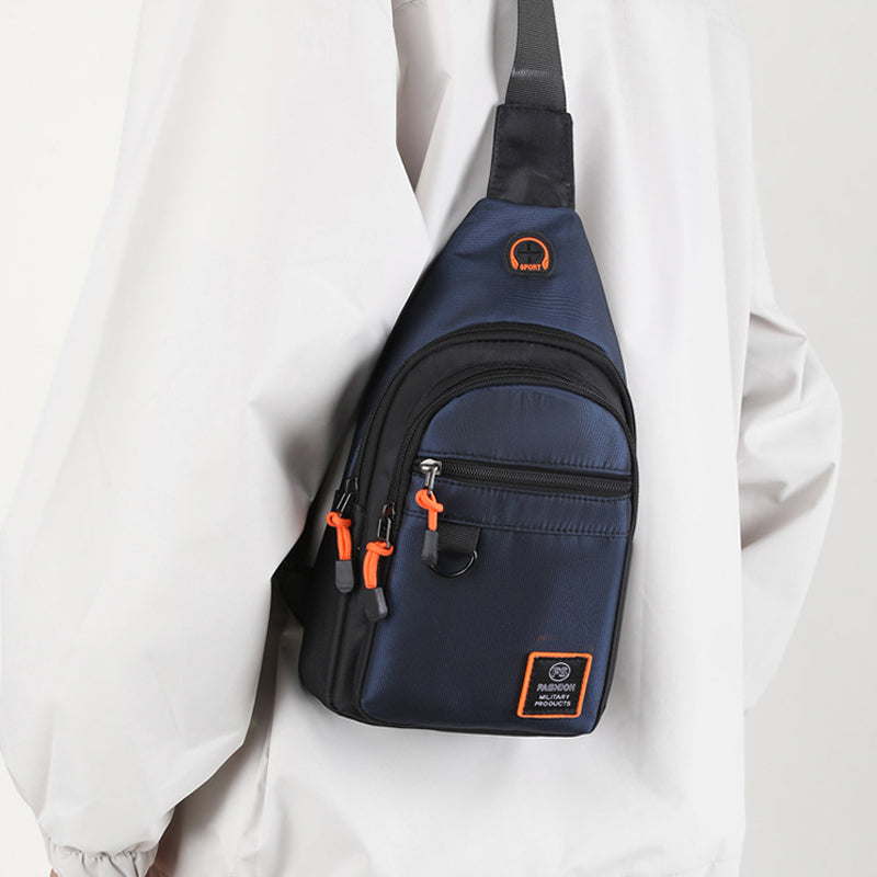 Bolso de Pecho para Hombre Impermeable con Salida para Audífonos