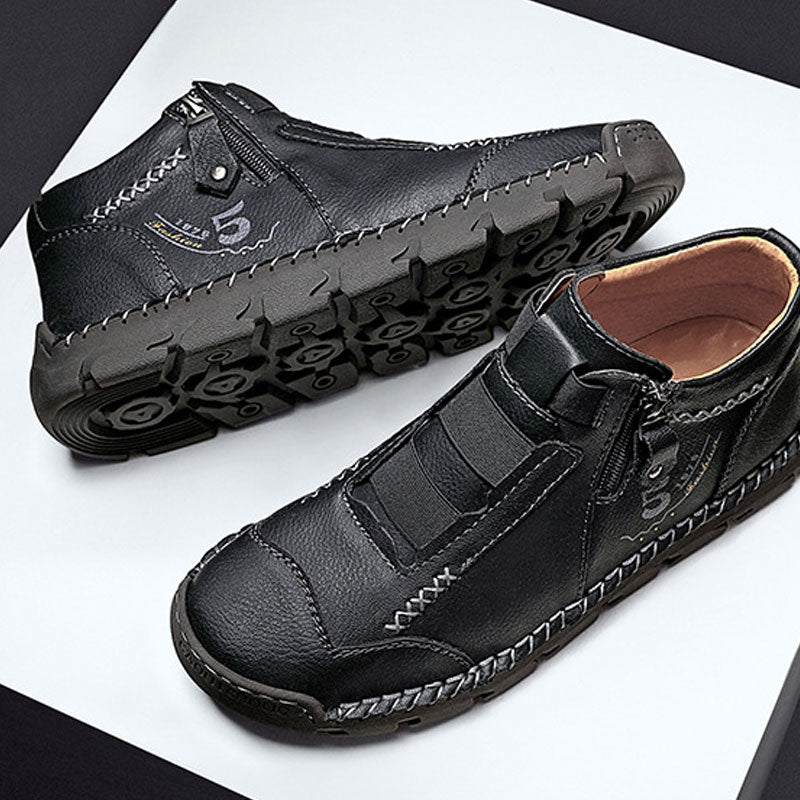 Botines Casuales de Piel para Hombre con Cierre