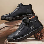 Botines Casuales de Piel para Hombre con Cierre