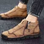 Botines Casuales de Piel para Hombre con Cierre