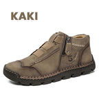 Botines Casuales de Piel para Hombre con Cierre