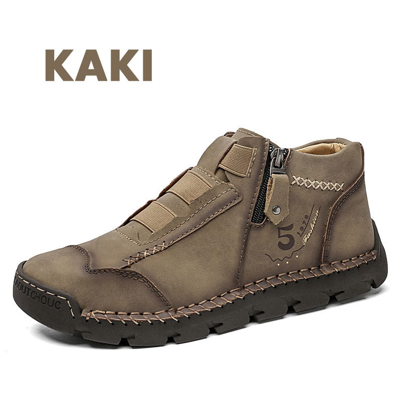 Botines Casuales de Piel para Hombre con Cierre