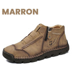 Botines Casuales de Piel para Hombre con Cierre