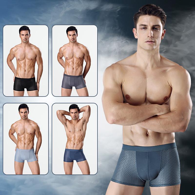 Calzones de Seda Fría para Hombre Transpirables Paquete de 4