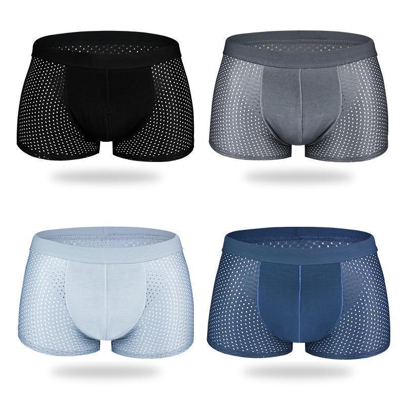 Calzones de Seda Fría para Hombre Transpirables Paquete de 4