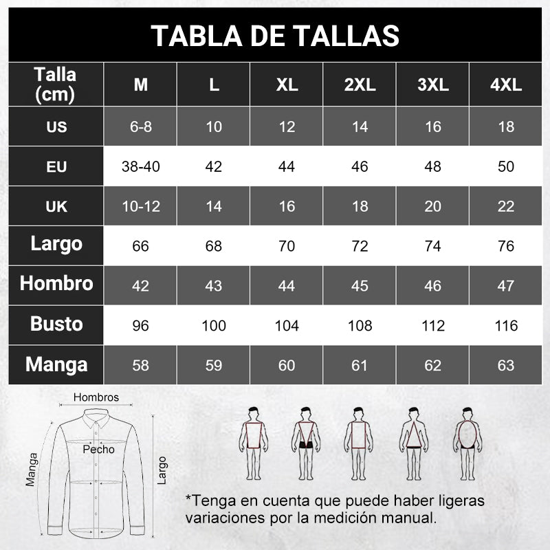 Camisa Antiarrugas para Hombre Manga Larga Paquetes de 1 a 4