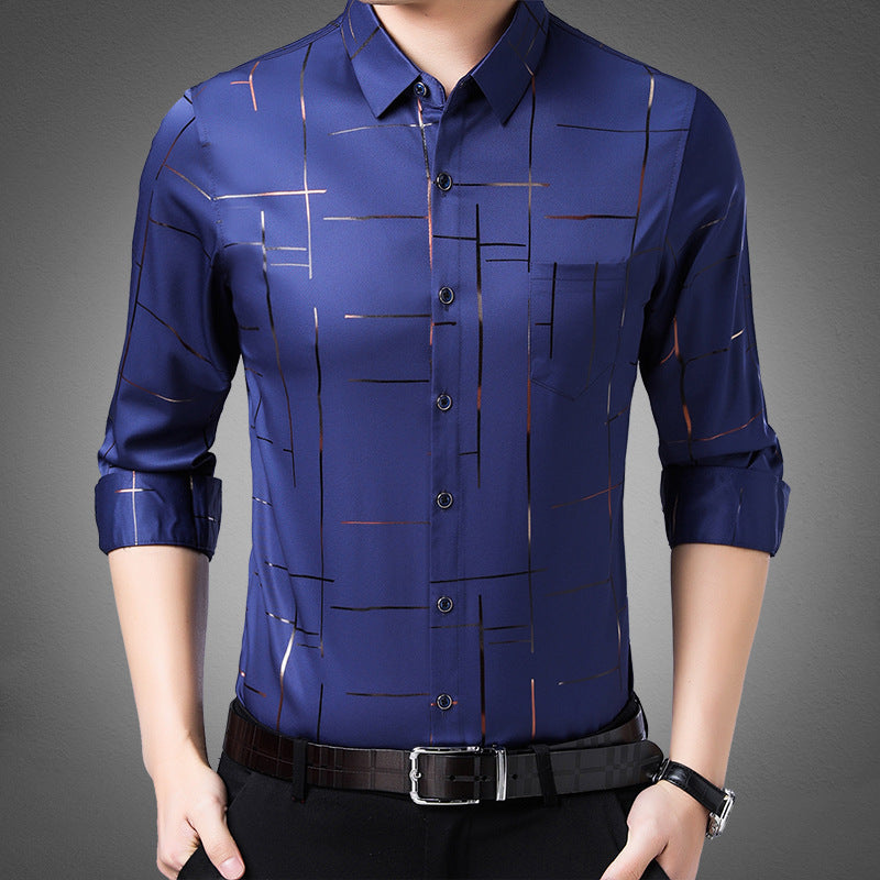 Camisa Antiarrugas para Hombre Manga Larga Paquetes de 1 a 4