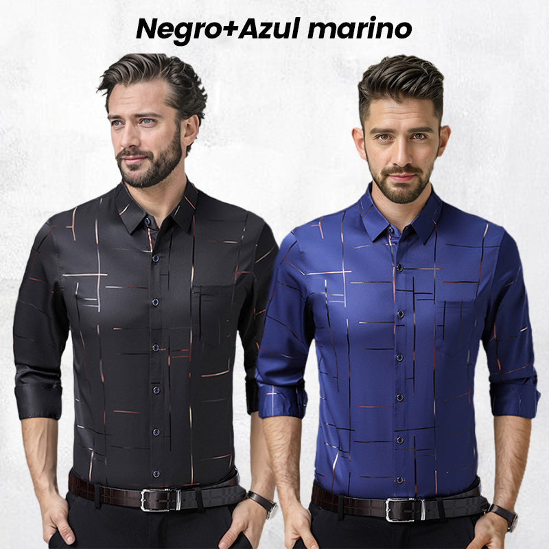 Camisa Antiarrugas para Hombre Manga Larga Paquetes de 1 a 4