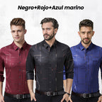 Camisa Antiarrugas para Hombre Manga Larga Paquetes de 1 a 4