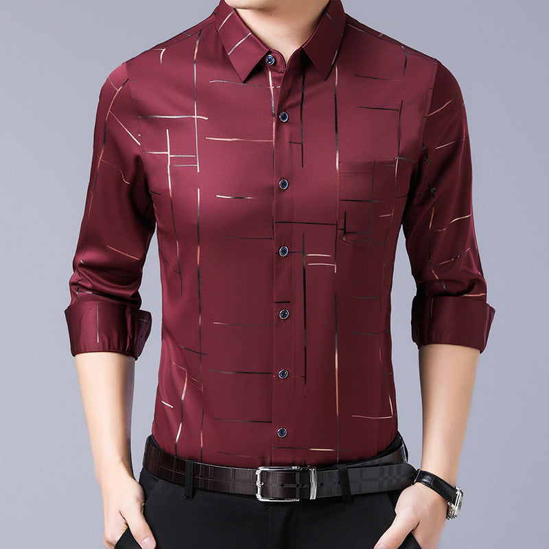 Camisa Antiarrugas para Hombre Manga Larga Paquetes de 1 a 4