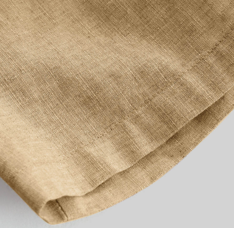 Camisa de Lino Manga Corta Cuello Mao para Hombre