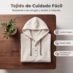 Camisa de Lino con Capucha para Hombre Manga Larga
