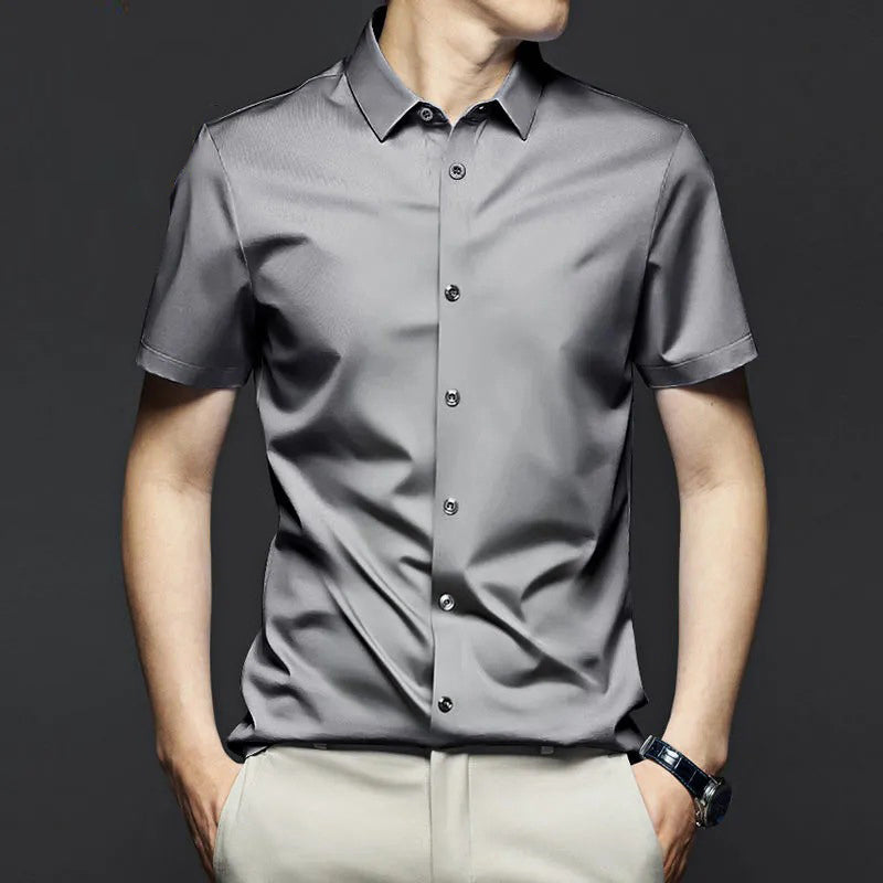 Camisa Manga Corta Antiarrugas para Hombre Hasta 6XL
