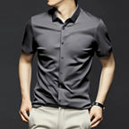 Camisa Manga Corta Antiarrugas para Hombre Hasta 6XL