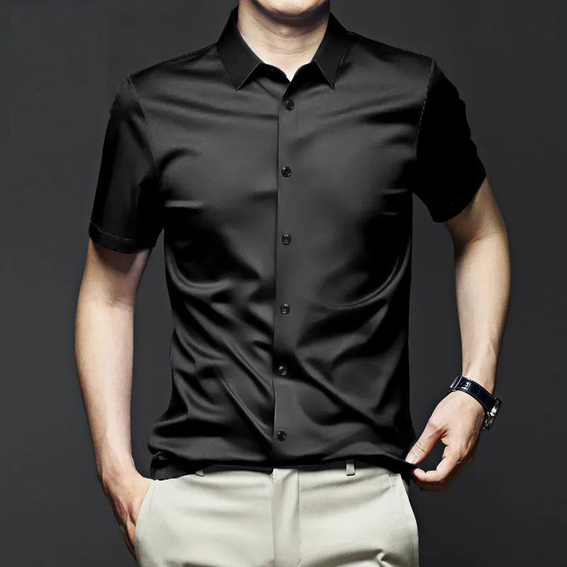 Camisa Manga Corta Antiarrugas para Hombre Hasta 6XL