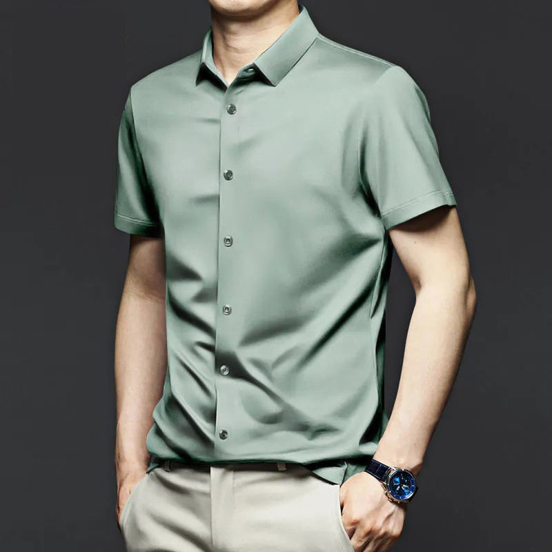 Camisa Manga Corta Antiarrugas para Hombre Hasta 6XL