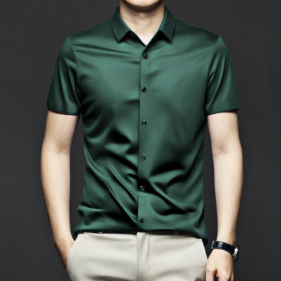 Camisa Manga Corta Antiarrugas para Hombre Hasta 6XL