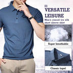 Camisa Manga Corta Cuello Mao para Hombre Slim Fit