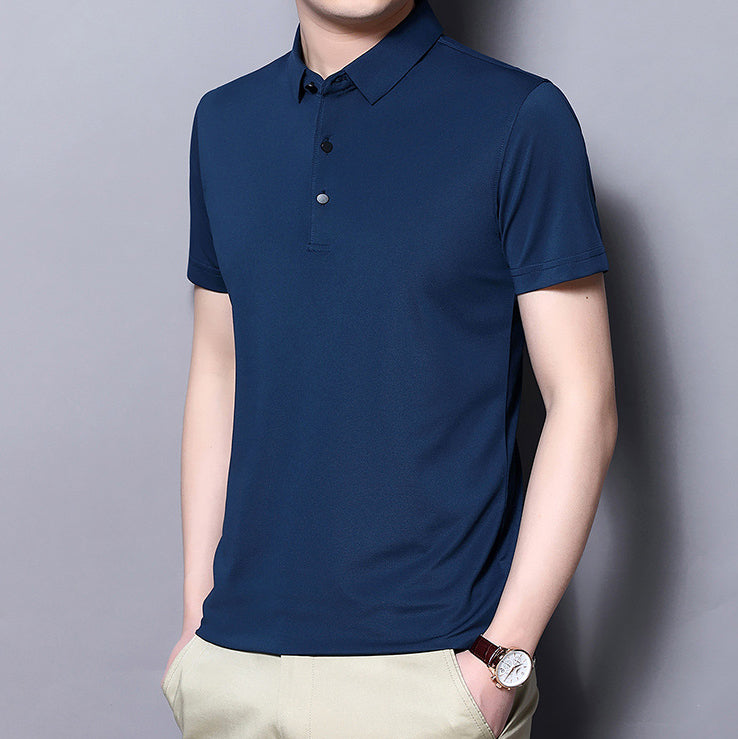 Camisa Manga Corta Cuello Mao para Hombre Slim Fit