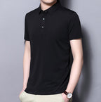 Camisa Manga Corta Cuello Mao para Hombre Slim Fit